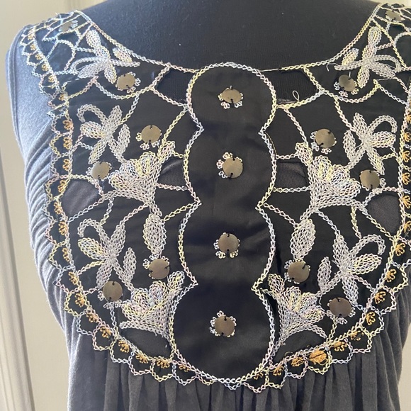 Laurie & Joe Embroidery Top Gray color size M - Picture 5 of 11